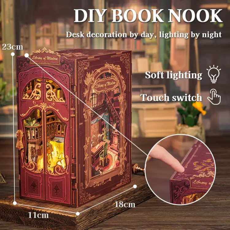 ZESTAW KSIĄŻEK - DIY - Biblioteka Mądrości - 281szt + Oświetlenie LED