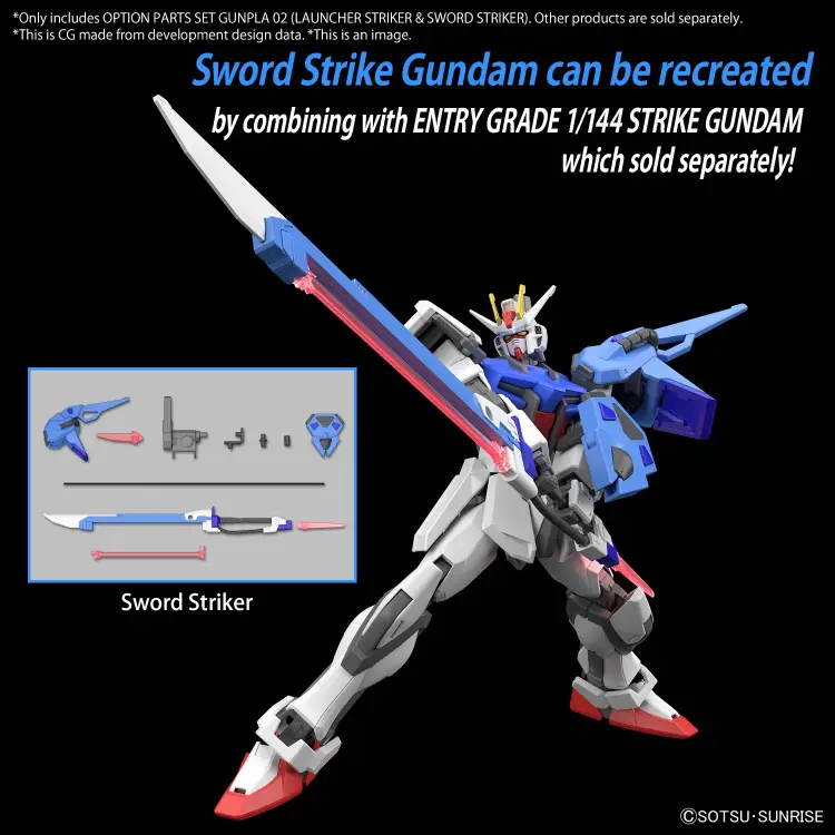 GUNDAM - Zestaw części opcjonalnych Gunpla 2 (wyrzutnia/ostrze miecza) - Zestaw modelarski