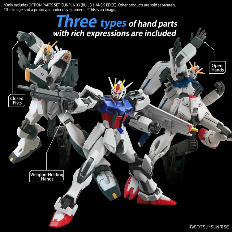 GUNDAM - Zestaw części opcjonalnych Gunpla 3 (Build Hands Edge) - Zestaw modelarski