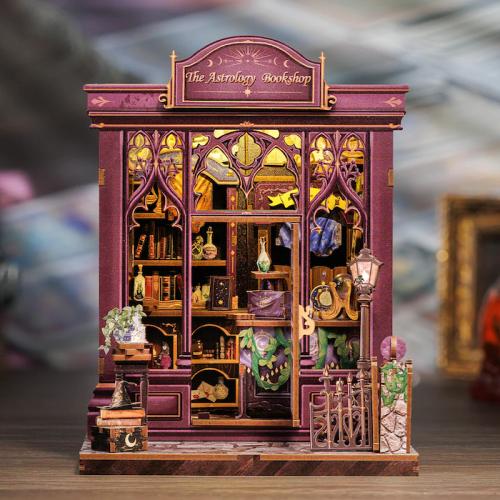 MINIATUROWY DOMEK - DIY - księgarnia astrologiczna - 155szt + oświetlenie LED
