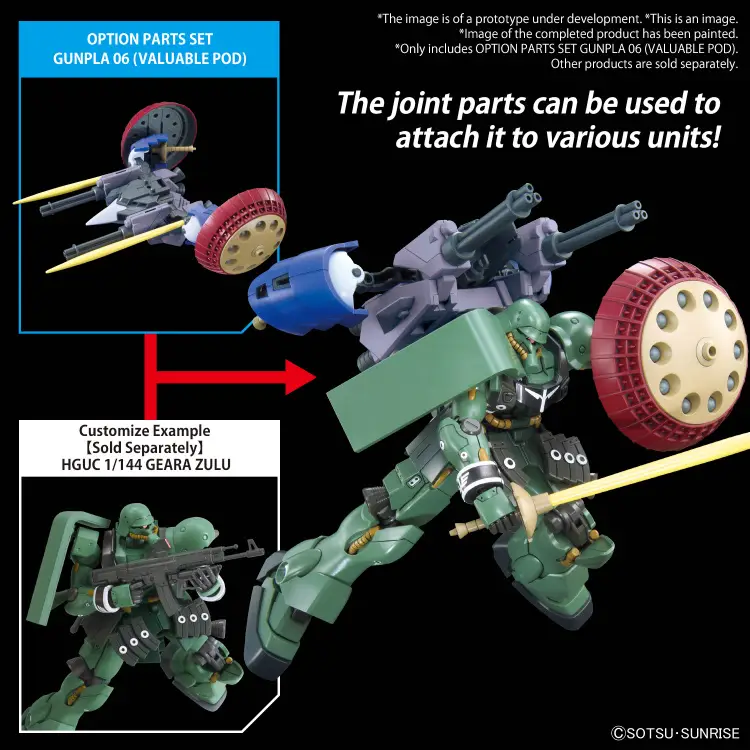 GUNDAM - Zestaw części opcjonalnych Gunpla 06 (cenna kapsuła) - Zestaw modelarski