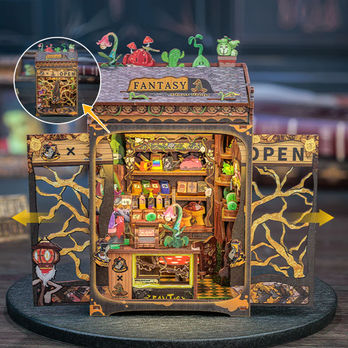 MINIATUROWY DOMEK - DIY - Fantacy Plant Shop - 146szt + Oświetlenie LED