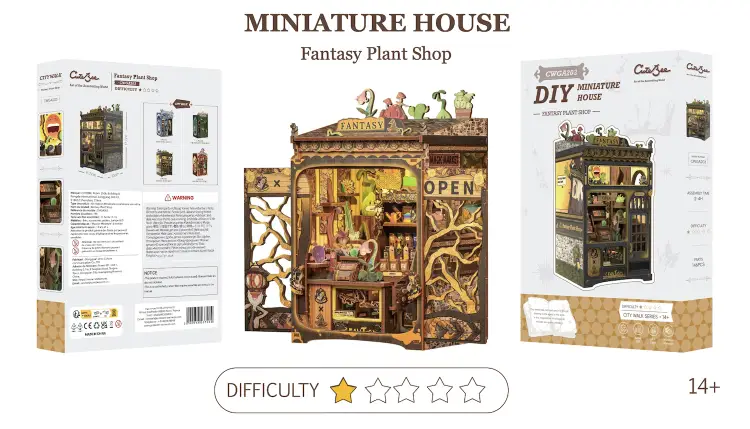 MINIATUROWY DOMEK - DIY - Fantacy Plant Shop - 146szt + Oświetlenie LED