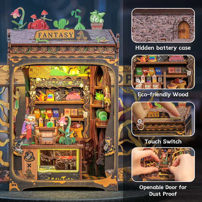MINIATUROWY DOMEK - DIY - Fantacy Plant Shop - 146szt + Oświetlenie LED
