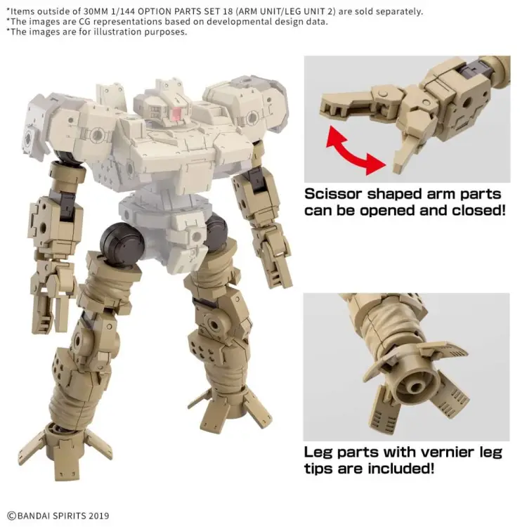 GUNDAM - 30MM 1/144 ZESTAW CZĘŚCI OPCJONALNYCH 18 - Zestaw modelarski