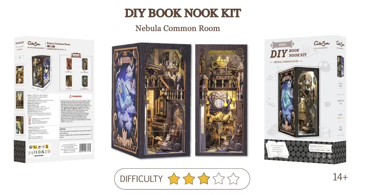 ZESTAW KSIĄŻKOWY - DIY - Nebula Common Room - 350szt + Oświetlenie LED