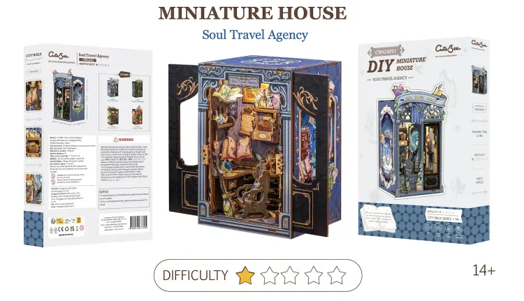 MINIATUROWY DOMEK - DIY - Biuro Podróży Dusza - 97szt + Oświetlenie LED