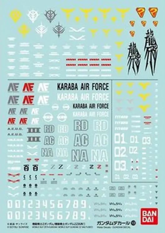 GUNDAM - Kalkomania Gundam 108 Z + ZZ Gundam / Multiuse 1 - Zestaw modelarski