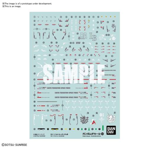 GUNDAM - Kalkomania Gundam 132 RG 1/144 Hi-vGUNDAM - Zestaw modelarski
