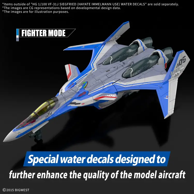 MACROSS -HG 1/100 VF-31J Siegfried (Hayate Use) Kalkomania wodna - Zestaw modelarski
