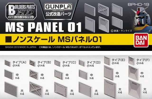 GUNDAM - Builders Parts HD MS Panel 01 - Zestaw modelarski