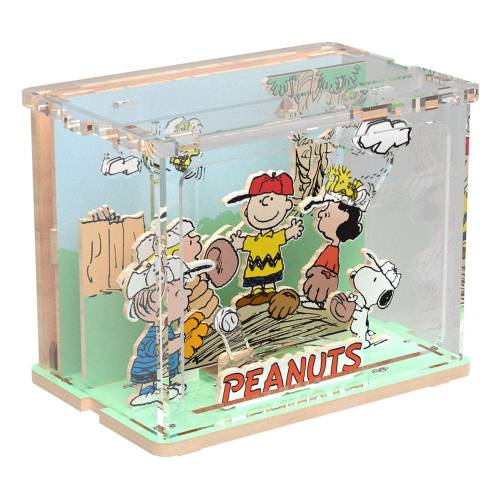 PEANUTS - Mini Scena Baseballowa - Zestaw modeli drewnianych