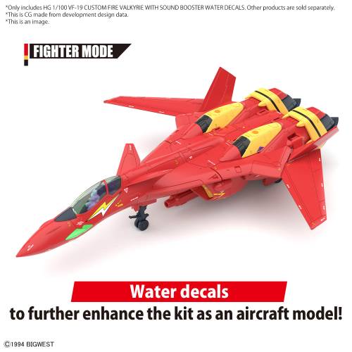 MACROSS - Kalkomanie wodne HG 1/100 VF-19 Custom Fire Valkyrie - Zestaw modelarski