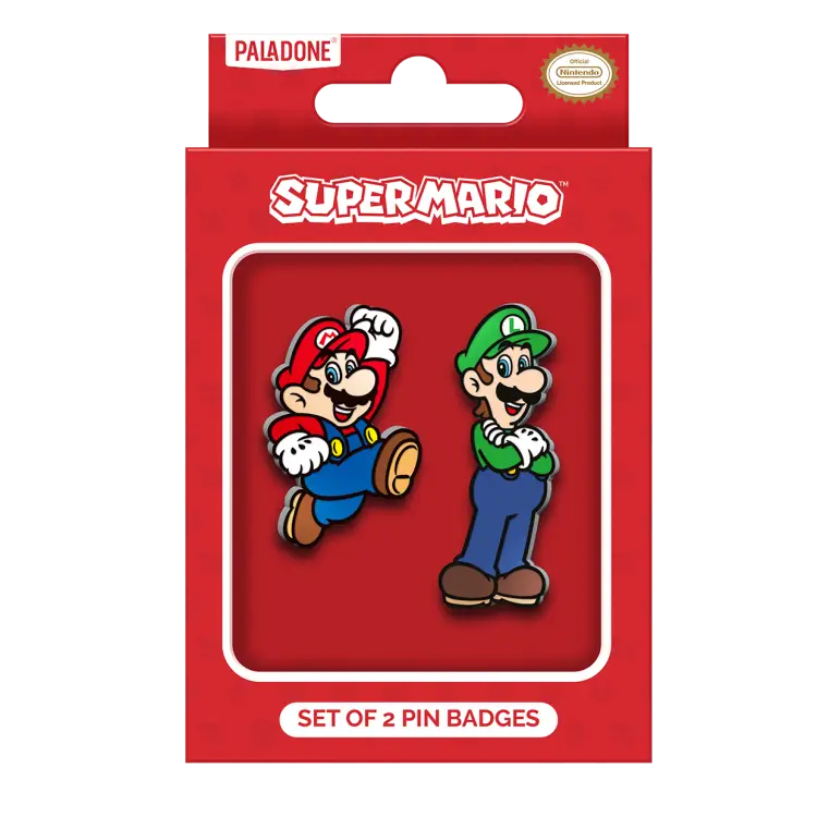 SUPER MARIO - Zestaw 2 emaliowanych przypinek