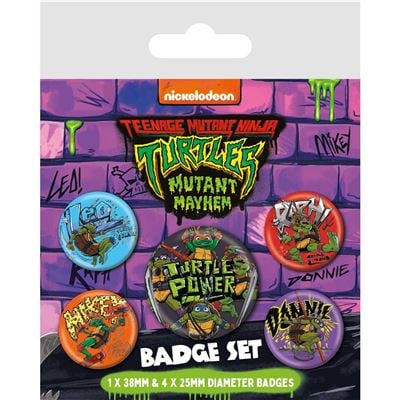 TEENAGE MUTANT NINJA TURTLES - Mutant Mayhem - pakiet 5 odznak
