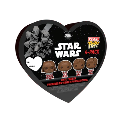STAR WARS - Kieszonkowe breloki do kluczy 4 sztuki - Walentynki (wygląd czekolady)