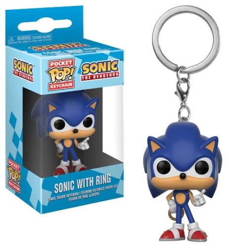 SONIC - Kieszonkowe breloki do kluczy - Sonic z pierścieniem