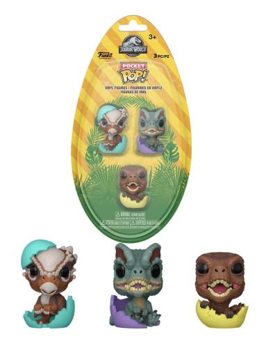 JURASSIC PARK SPRG - Pocket Pop Egg 3pk - Dinos
