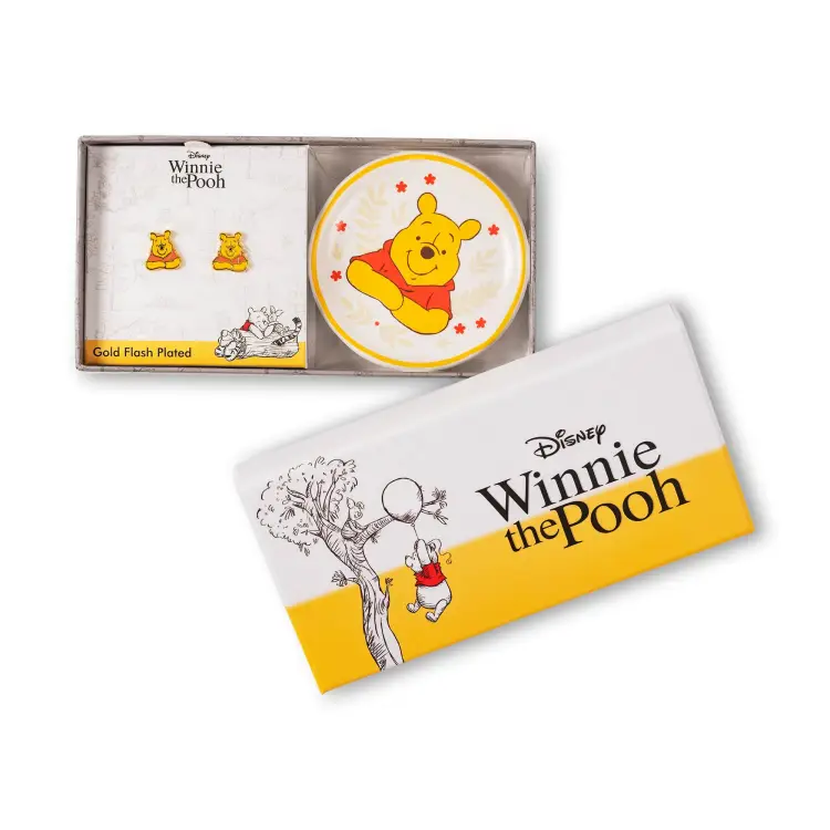 WINNIE THE POOH - Pudełko upominkowe - kolczyki + taca na drobiazgi