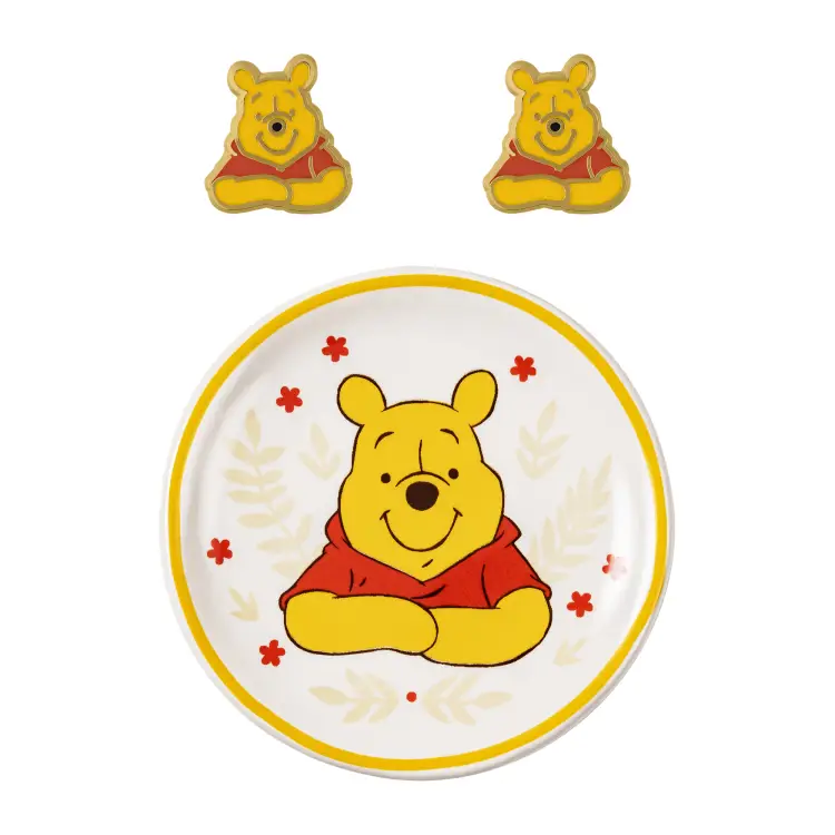 WINNIE THE POOH - Pudełko upominkowe - kolczyki + taca na drobiazgi
