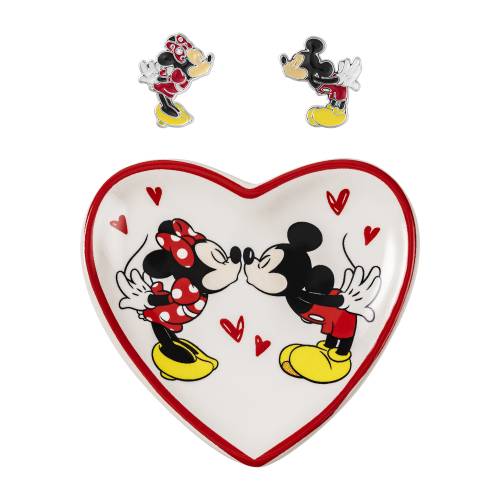 MICKEY & MINNIE - Pudełko upominkowe - kolczyki + taca na drobiazgi