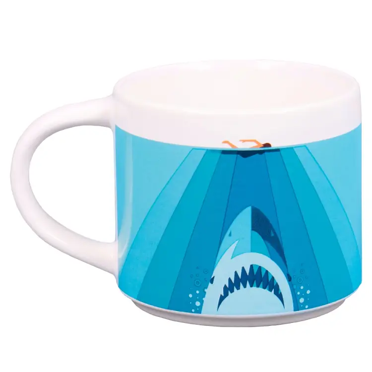 JAWS - Pudełko upominkowe - Kubek 250 ml + Podstawka + Brelok do kluczy