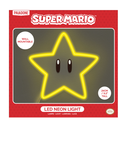SUPER MARIO - Star - neon LED do montażu na ścianie