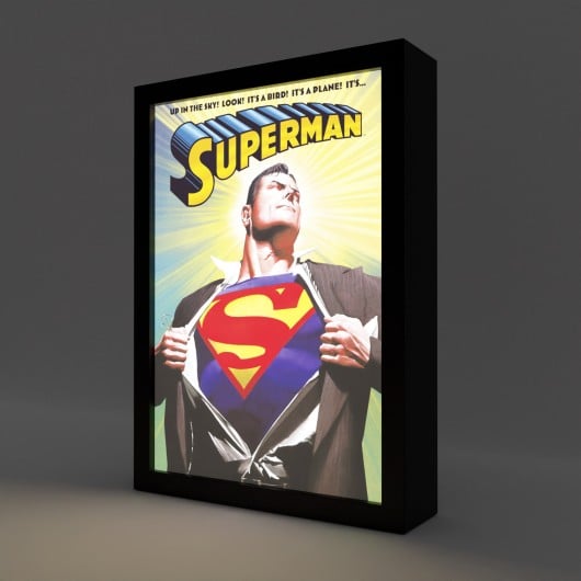 SUPERMAN - Nadruk LED w ramce 28x20x5cm