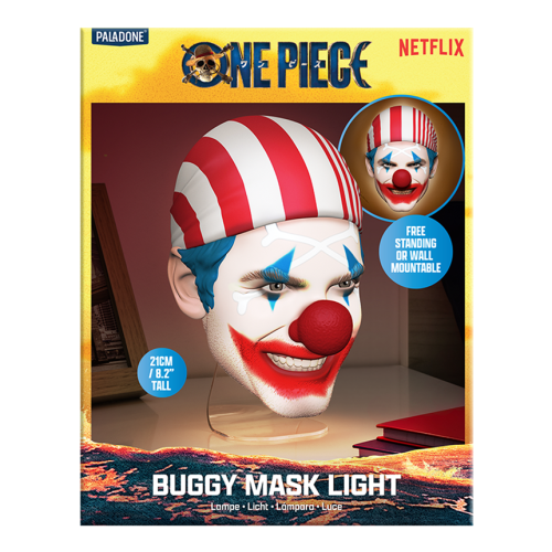 ONE PIECE NETFLIX - Buggy - Lampa z maską 7,4 cala