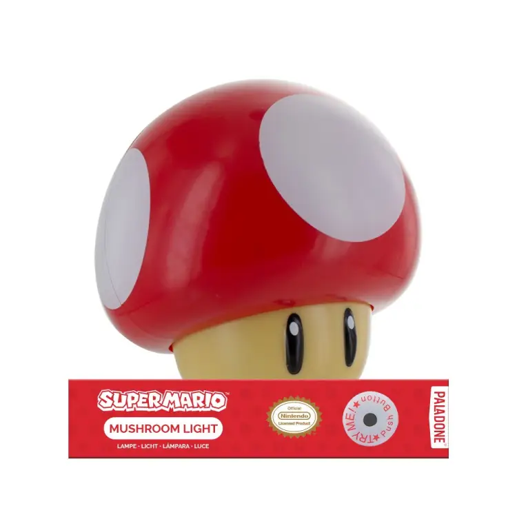 SUPER MARIO - Mushroom - Mini lampka z dźwiękiem -- Wypróbuj mnie