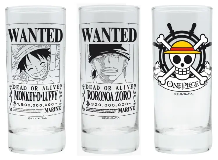 ONE PIECE - Luffy Zoro & Skull - Zestaw 3 kieliszków