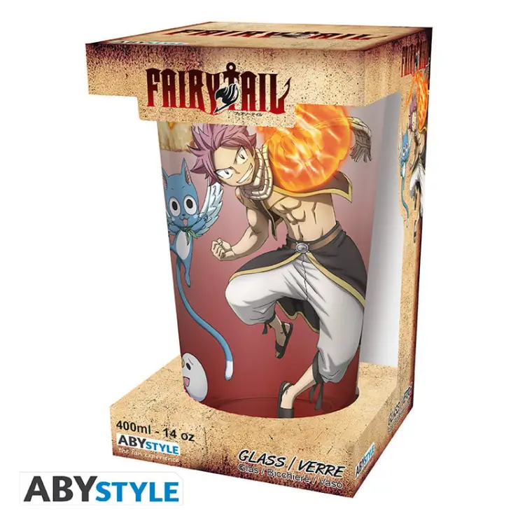 FAIRY TAIL - Natsu, Lucy, Happy & Plue - Szklanka XXL 400ml
