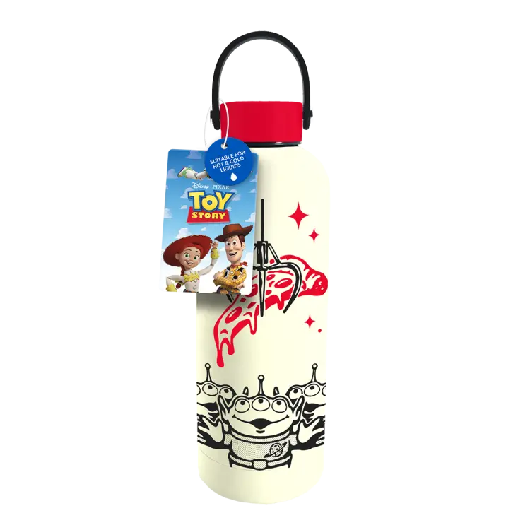 TOY STORY - Pizza Planet - Metalowa butelka na wodę z pętlą do przenoszenia - 500 ml