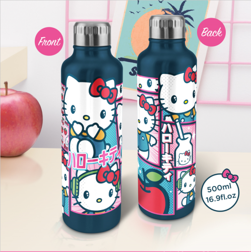 HELLO KITTY - Metalowa butelka na wodę 500ml