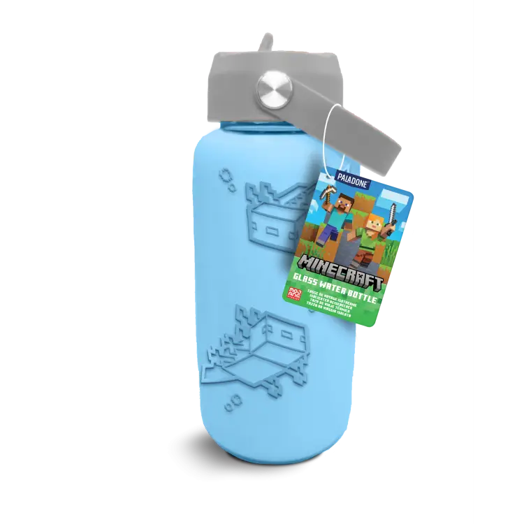 MINECRAFT - Szklana butelka na wodę z silikonowym rękawem 27oz