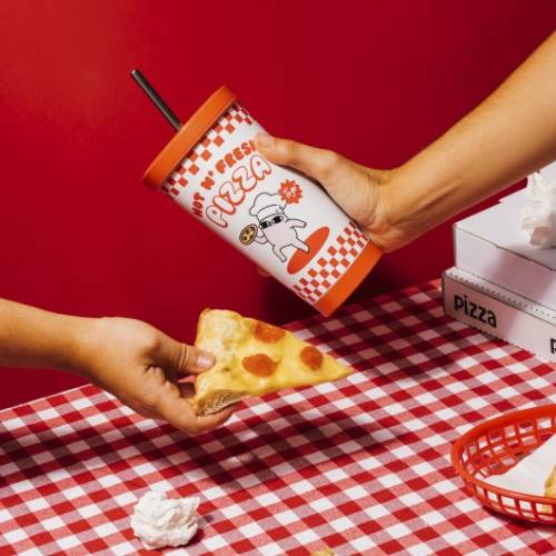KETNIPZ - Pizza - Modny kubek ze słomką - Rozmiar 19Oz