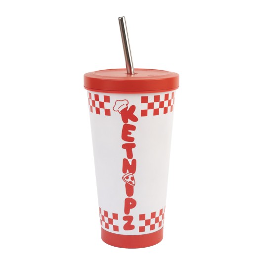 KETNIPZ - Pizza - Modny kubek ze słomką - Rozmiar 19Oz