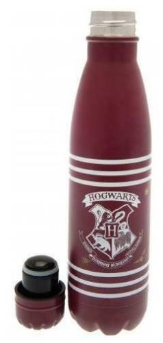 HARRY POTTER - Metalowa butelka - herb i paski - 500 ml