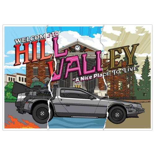BACK TO THE FUTURE - Hill Valley - Art Print - Edycja limitowana
