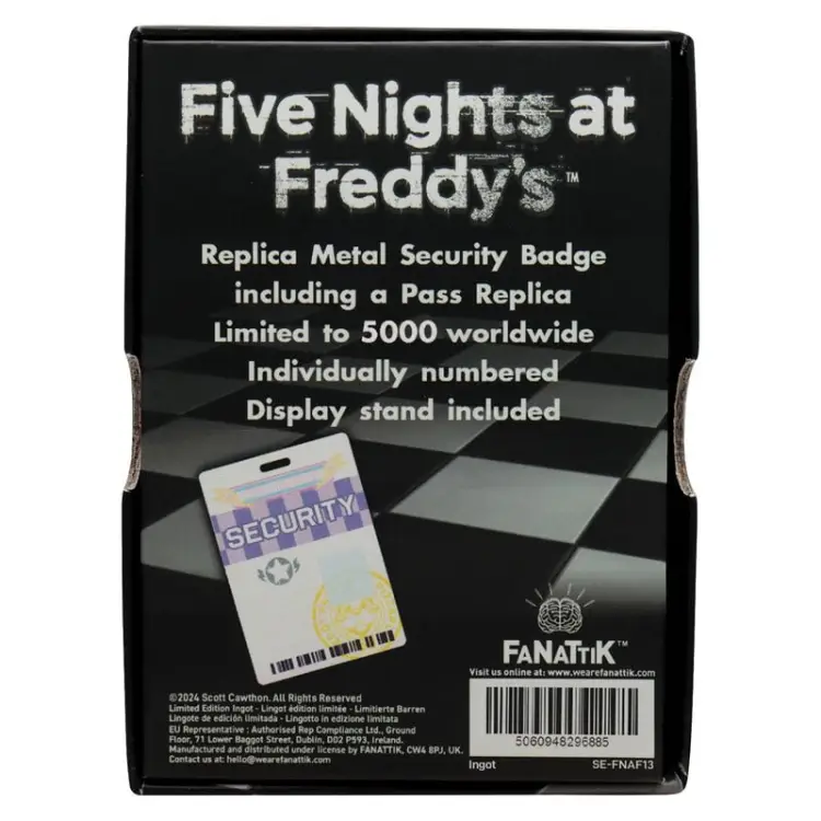 Fanattik Five Nights at Freddys - Odznaka bezpieczeństwa Antique Brass