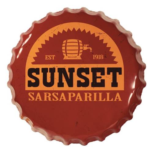 FALLOUT - Zakrętka do butelki Sunset Sarsaparilla - blaszany znak
