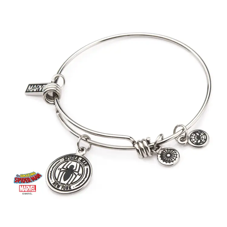 MARVEL - Damska bransoletka z łańcuszkiem ze stali nierdzewnej Spider-Man Expandable Charm Bracelet