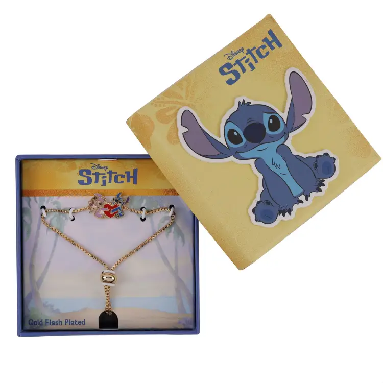 STITCH & ANGEL - Złota bransoletka z zawieszką Stitch 7mm