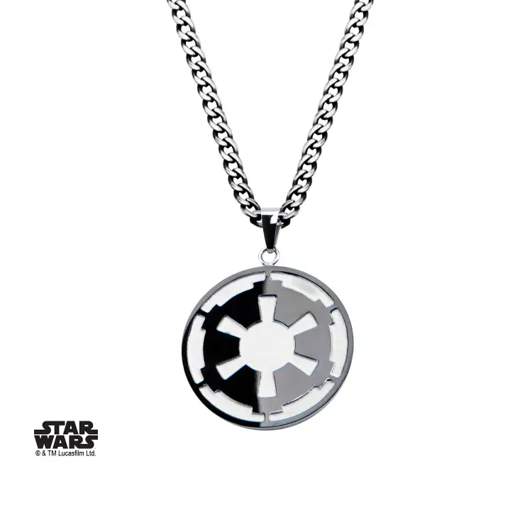 STAR WARS - wisiorek z gwiazdą śmierci i imperium ze stali nierdzewnej