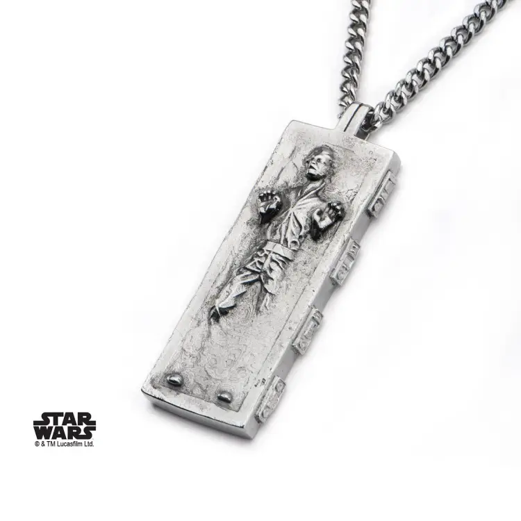 STAR WARS - Męski wisiorek Han Solo Carbonite ze stali nierdzewnej