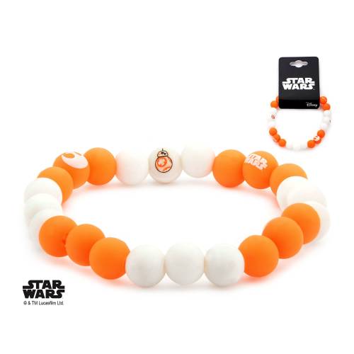 STAR WARS - silikonowa bransoletka z koralików BB8