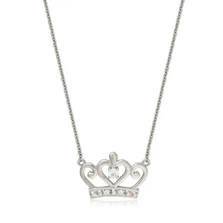 DISNEY METAL PRECIOUS - Naszyjnik z koroną księżniczki "Sterling Silver