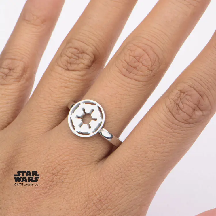 STAR WARS - damski pierścionek ze stali szlachetnej Galatic Empire Cut - rozmiar 7