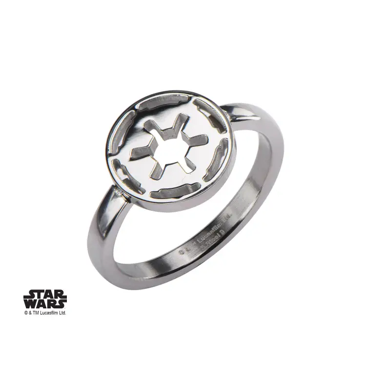 STAR WARS - damski pierścionek ze stali szlachetnej Galatic Empire Cut - rozmiar 7