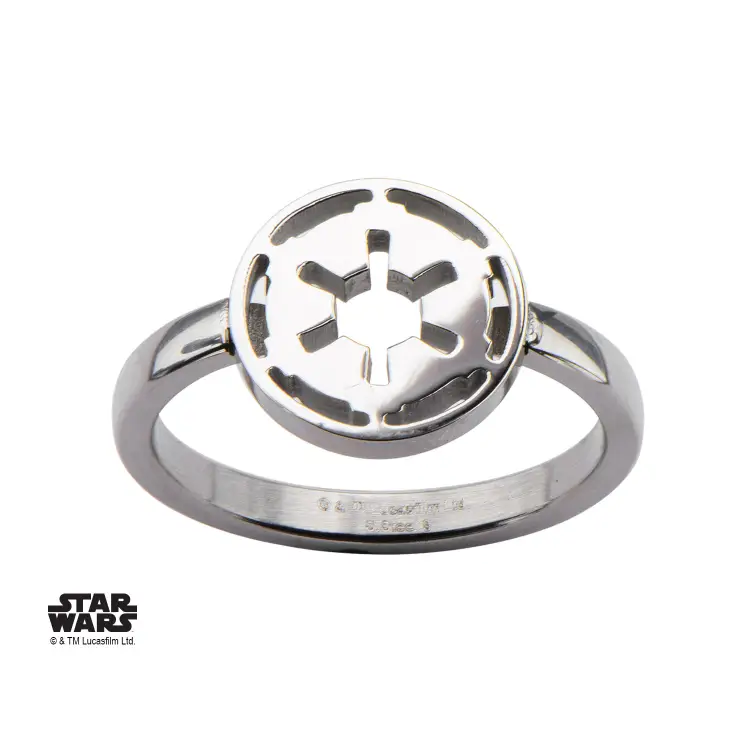 STAR WARS - damski pierścionek ze stali szlachetnej Galatic Empire Cut - rozmiar 7